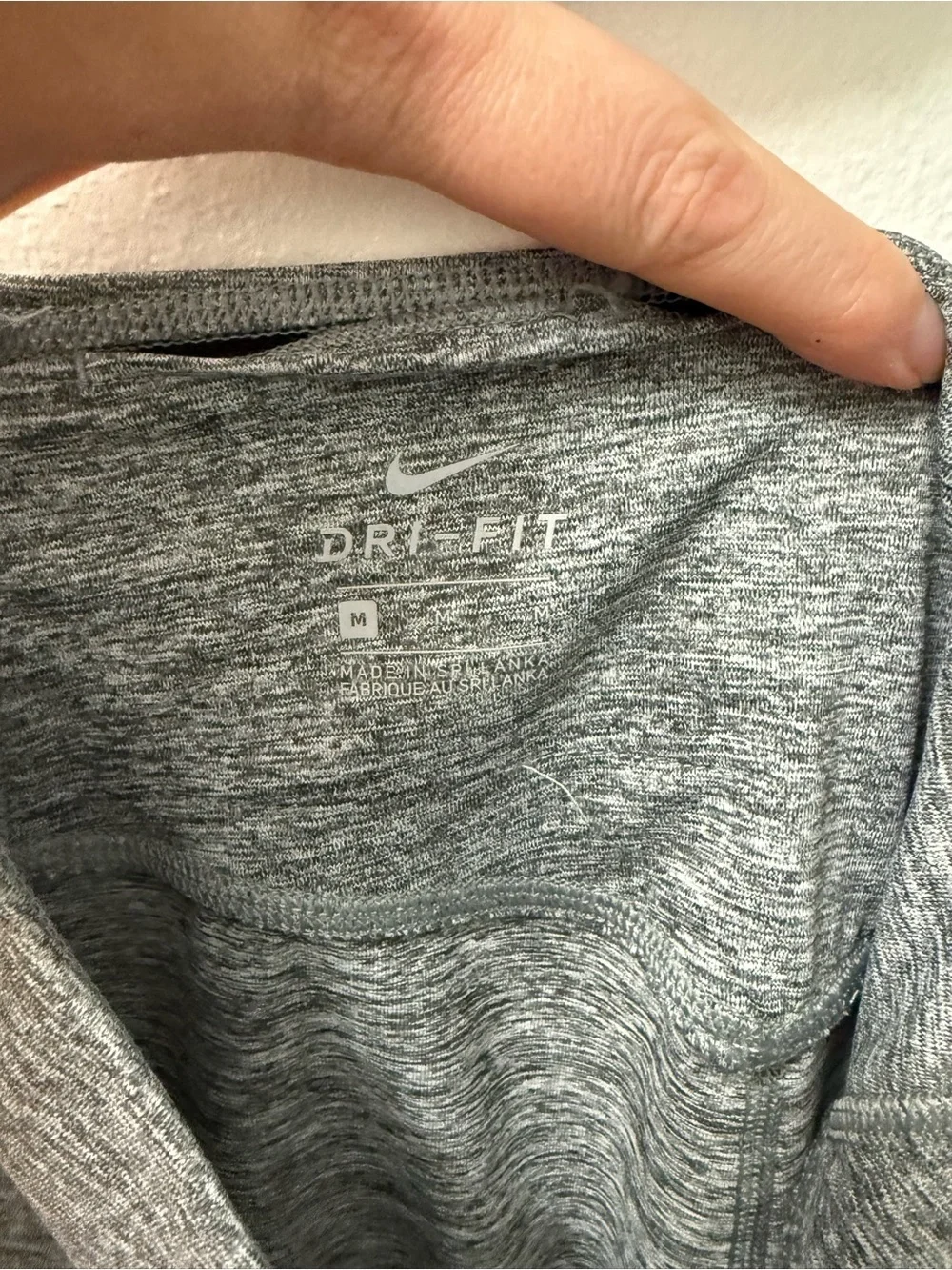Nike Grey Heather Leggings with Black Accent Panels